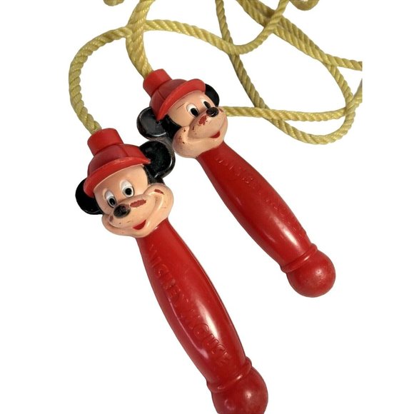 Walt Disney Production Arco Mickey Mouse Jump Rope 72" Rope 5" Handles Vintage - Picture 2 of 12